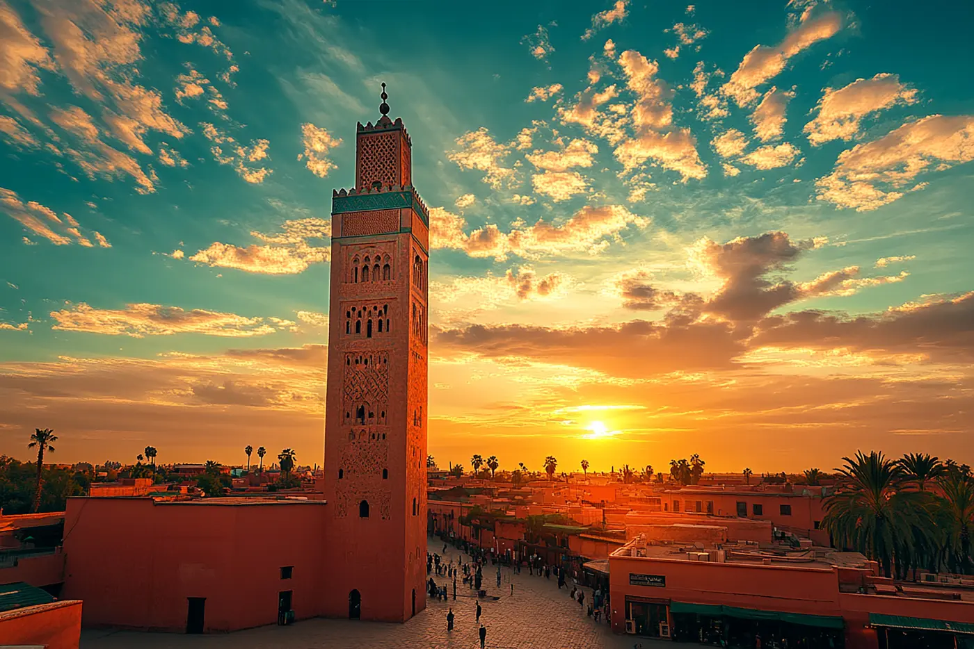 8-Day Casablanca Imperial Cities & Desert Tour — Koutoubia Mosque Marrakech Sunset